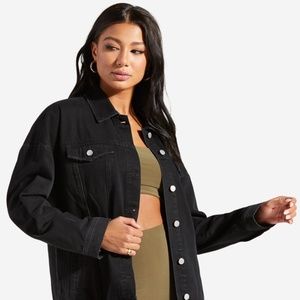 Oversized Black Denim Jacket